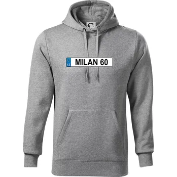 Pánská mikina SPZ Milan 60 - Mikina pánská Cape s kapucí - 5XL ( Tmavě šedý melír )