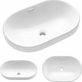 Umyvadlo zápustné do desky půlkruhové Invena EGINA 60 cm bílé