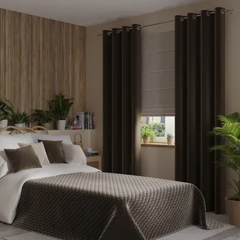 Povlečení Závěs sametový - kroužky výška 220 cm x šíře 140 cm hnědý