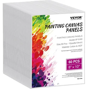 Malířské plátno Vevor Plátna na malování 8×10 inch bílé, 60 ks, na akryl, olej, akvarel