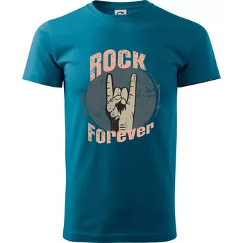 Rock forever ruka - Klasické pánské triko vyšší gramáže - M ( Petrolejová )