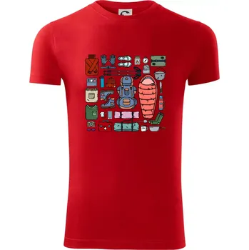 Pánské oblečení Co si sbalit na kempovani? - Viper FIT - Pánské zůžené tričko - 2XL ( Červená )