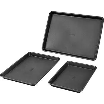 Vevor Sada 3 pekárenských plechů nepřilnavá uhlíková ocel s rukojeťmi