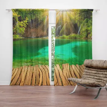 Závěs Sablio Závěs Jezírko s vodopádem: 2ks 140x250cm