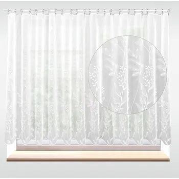 Záclona Záclona vega, Bílé květiny s olůvkem metráž, bílá