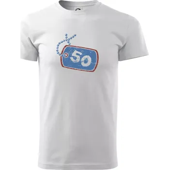 Pánské tričko 50 na krku štítek - Triko extra velké (5-8XL) - 8XL ( Bílá )
