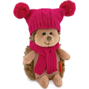 plyšák Plyšový ježek Orange toys 18 cm - Fluffy the Hedgehog in double-pompon hat
