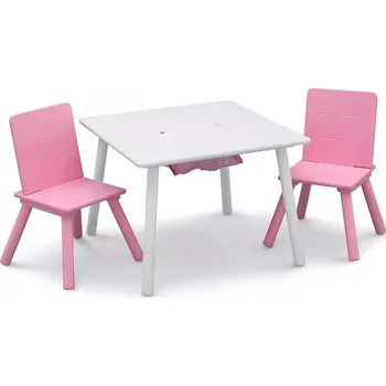 Dětský stůl Dětský stůl s židlemi bílo-růžový DSBH0742 - SLEVA 3% s kodem radost25
