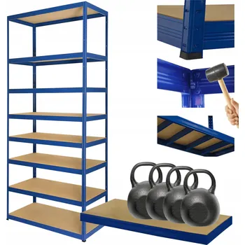 Dílenský regál Kovový regál skladový stojan HELIOS 270x90x40cm 8 polic x 400kg ODOLNÝ