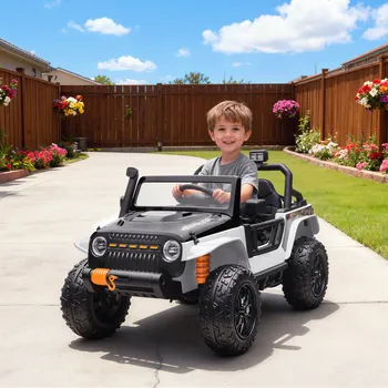 Dětské vozidlo Dětské elektrické autíčko s dálkovým ovládáním | Bílé + Černé