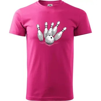 Pánské tričko Bowling kresba - Klasické pánské triko vyšší gramáže - L ( Purpurová )