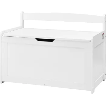 Úložný box Vevor Dětská dřevěná truhla s víkem a pantem, 32.68×17.91×24.02" bílá