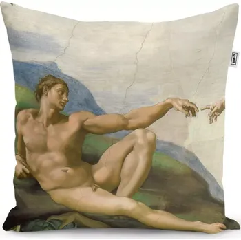 Polštář Sablio Polštář Stvoření Adama - Michelangelo Buonarroti - 40x40 cm