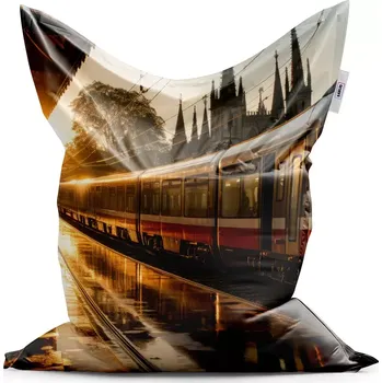 Sedací pytel Sablio Sedací vak Vlak na nádraží při východu slunce - 200x140 cm