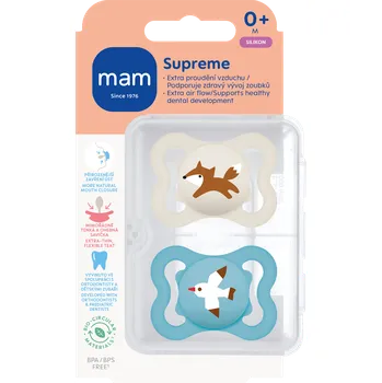 dudlíky mam dudlík Supreme 0+m, šedý/tyrkysový