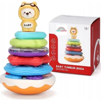 Hračka pro nejmenší INTERAKTIVNÍ VĚŽ S KOSTKAMI CHRASTÍTKO TVARŮ A BAREV TŘÍDIČ TVARŮ PYRAMIDA