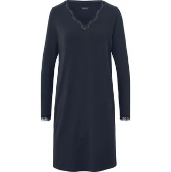 Dámská noční košile 711482 - Tchibo - Noční košile s krajkovým lemem - pro ženy - vel. L 44/46 - barva: modrá