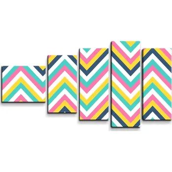 Obraz Sablio Obraz - 5-dílný Duhové klikyháky - 100x60 cm