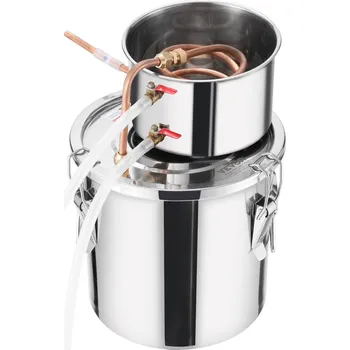 Destilační přístroj Vevor Destilátor alkoholu 3 gal/11.4 l nerez s měděnou cívkou a teploměrem