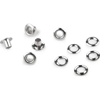 Průchodky s podložkou vnitřní Ø4 mm / vnější Ø7,5 mm na silnější látky