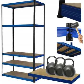 Dílenský regál Kovový regál skladový stojan HELIOS 180x75x40cm 5 polic x 350kg ODOLNÝ
