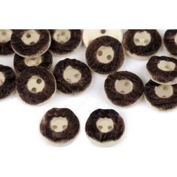 Galanterie Myslivecký knoflík velikost 24" imitace paroží hnědá tmavá 20 ks