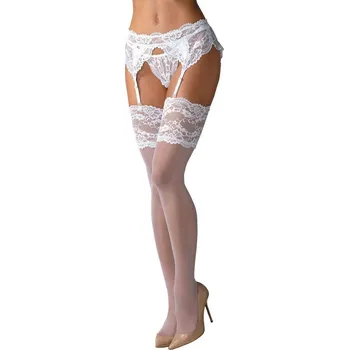 Dámské punčochy Obsessive dámské punčochy k podvazkovému pásu, polomatné, 15 DEN, velikost 3/4