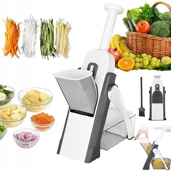 Kráječ zeleniny RUČNÍ KRÁJEČ V TMAVĚ ŠEDÉ BARVĚ ARTEFAKT PRO KRÁJENÍ ZELENINY