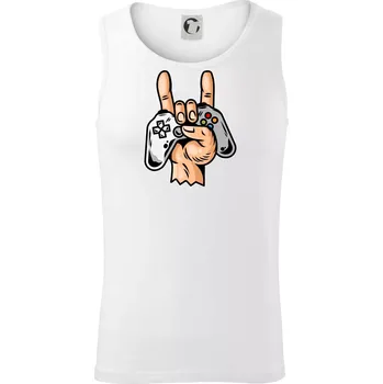 Gamer - gamepad paroháč - Tílko pánské Core - L ( Bílá )