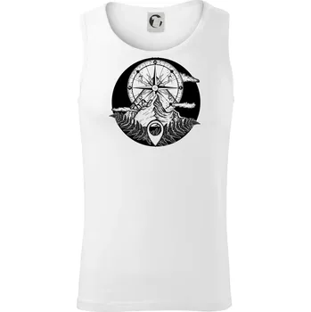 Cestování - hory kompas - Tílko pánské Core - M ( Bílá )
