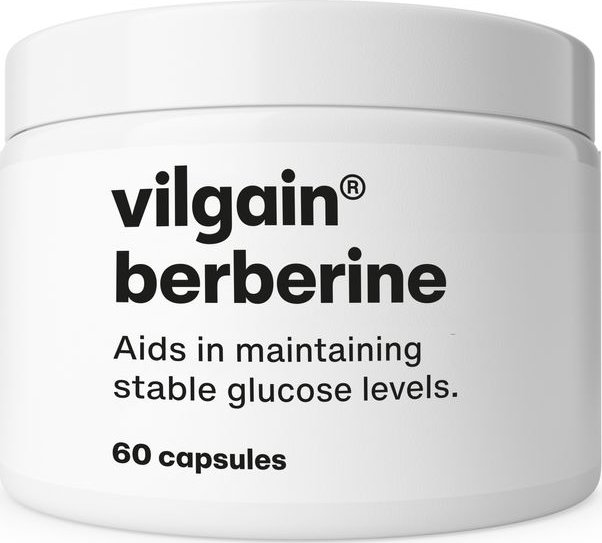 Vilgain Berberin –⁠ 97% extrakt z berberinu, podporuje normální hladinu glukózy v krvi, přispívá k normální činnosti kardiovaskulárního systému, doplněk stravy 60 kapslí