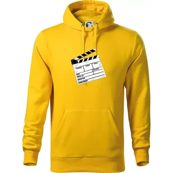 Pánská mikina Filmová klapka - Mikina pánská Cape s kapucí - L ( Žlutá )