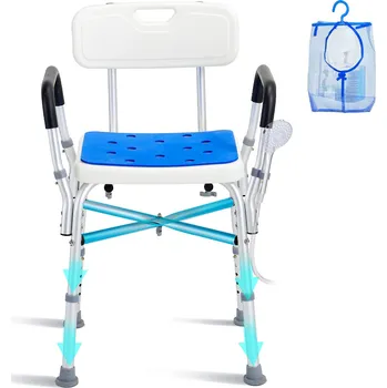 Koupelnové sedátko Vevor Sprchová židle 400 lbs, nastavitelná výška, polstrované opěrky