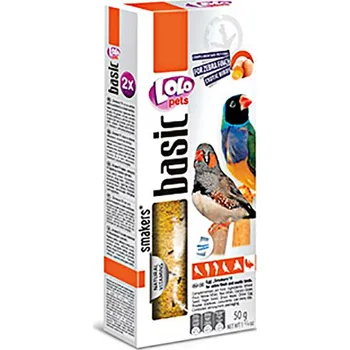 Krmivo pro ptáka Tyčky LOLO PETS Basic vajíčkové pro zebřičky 50g (2ks)