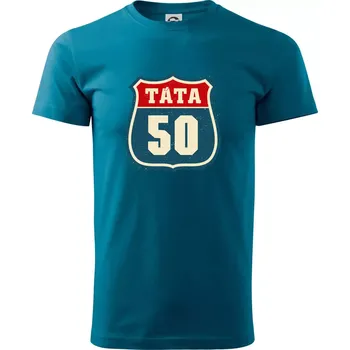 Táta 50 - Klasické pánské triko vyšší gramáže - XS ( Petrolejová )