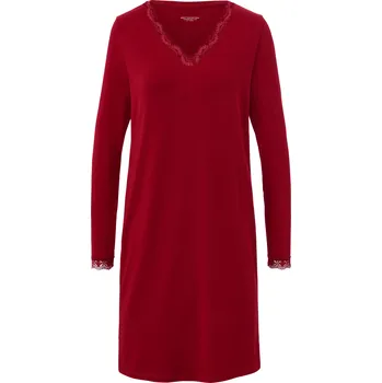 Dámská noční košile 711486 - Tchibo - Noční košile s krajkovým lemováním - pro ženy - vel. L 44/46 - barva: červená