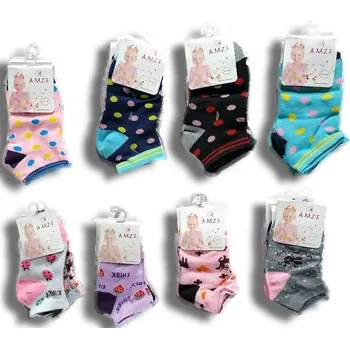 Dětské kotníkové ponožky AMZF - Veselé vzory (3-PACK) Dětská velikost: 17-22