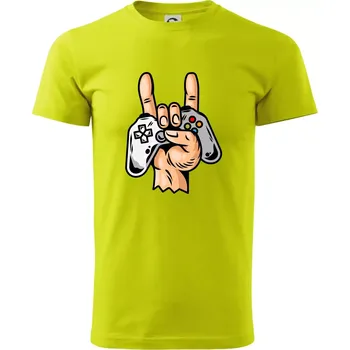 Gamer - gamepad paroháč - Klasické pánské triko vyšší gramáže - M ( Limetková )