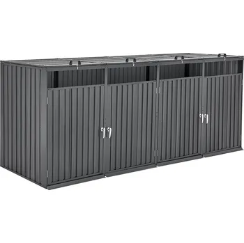 Vevor Úschovna na 4 odpadní koše 52,79 gal, pozinkovaná ocel, uzamykatelná