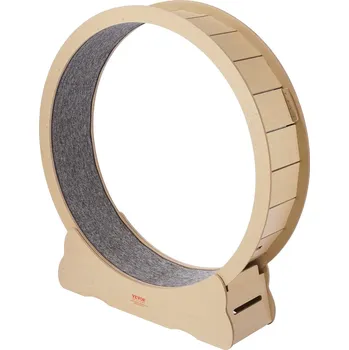 Hračka pro kočku Vevor Dřevěné běhací kolo pro kočky 52" s odnímatelným kobercem a hračkou