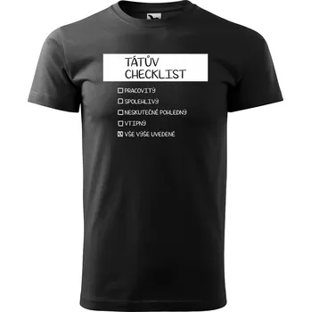 Sablio Tričko s potiskem pro tátu Tátův checklist - černé 5XL