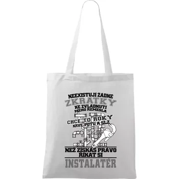 Instalatér zkratky - Taška bavlněná - 42 x 38 cm ( Bílá )
