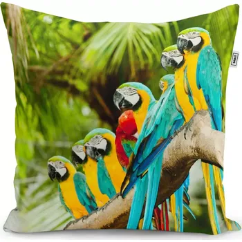 Polštář Sablio Polštář Papoušci na větvi - 40x40 cm