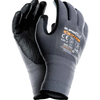 Pracovní rukavice Ochranné rukavice SUPER TECH FLEX+, mikropenový nitril, PVC terčíky, veľkosť 11, VASKO