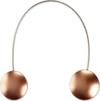 SADA 2KS DEKORAČNÍ SPONA NA ZÁVĚS BROWN S MAGNETEM 4 X 13 CM HNĚDÁ