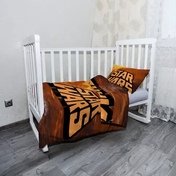 Povlečení Sablio Mikroplyšové dětské povlečení do postýlky Star Wars Lávová planeta - 120x90 / 40x60