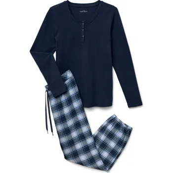 Dámské pyžamo 711269 - Tchibo - Flanelová pyžamová souprava - pro ženy - vel. M 40/42 - barva: modrá