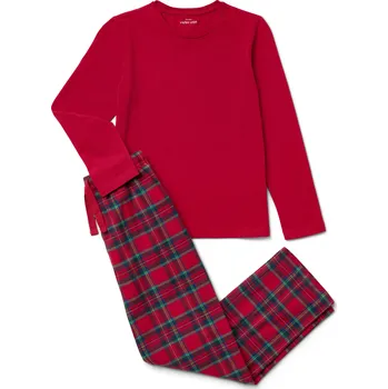 715664 - Tchibo - Dětské flanelové pyžamo - pro dívky - vel. 146/152 - barva: modrá/kostkovaný