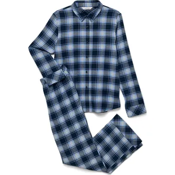 Dámské pyžamo Tchibo Flanelová pyžamová souprava modrá 44