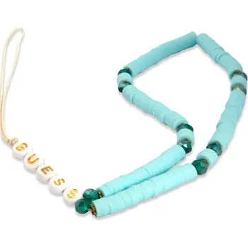 Přívěsek Guess přívěsek GUSTPEARP Phone Strap modrý Heishi Beads